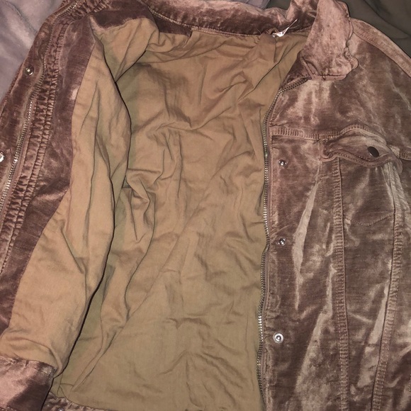 Free people oversized trucker moto crushed velvet jacket - Picture 5 of 7